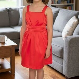 2-hip Red Satin dress sz 7 (girls)  EUC